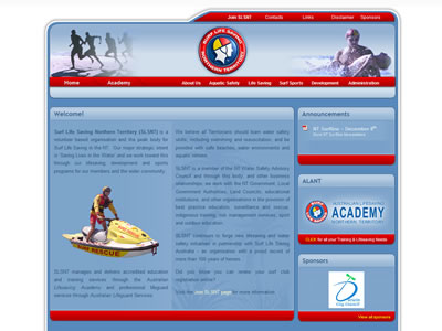 Thumbnail of the Surf Life Saving Northern Territory website